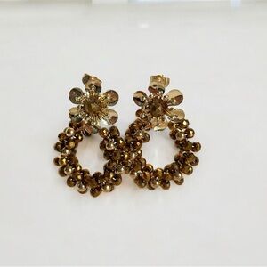 Beaded jewelry dangle gold earring for wedding elegant earrings